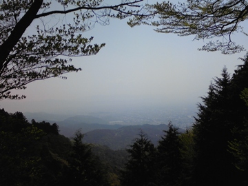 七合目休憩所からの京都市内の眺め