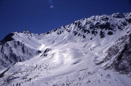 大観望(2350m)・立山方面を望む 撮影場所:黒部平から 撮影日時:1999/04/30 Highslide JS