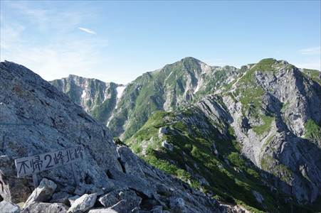 不帰第2峰・第3峰・唐松岳 撮影場所:不帰嶮山行・第2峰北峰 撮影日時:2016/07/23 Highslide JS
