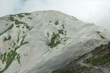 白馬鑓ヶ岳(2,903.2m) 撮影場所:不帰嶮山行、白馬鑓温泉分岐 撮影日時:2016/07/23 Highslide JS