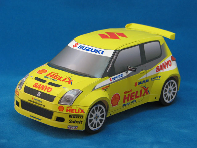 Maqueta 3D del coche Suzuki Swift Super 1600. Manualidades a Raudales.